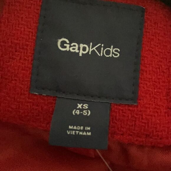 Gap Kids Girls Red Wool Dressy Hooded Toggle Closure Coat - Size XS - Picture 7 of 7